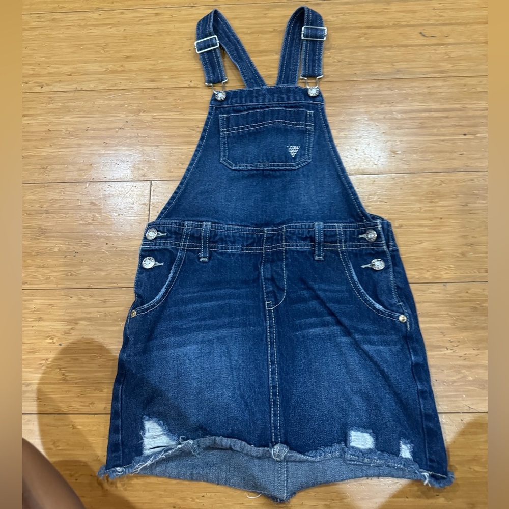 Denim Overalls Skirt with Pocket Detail